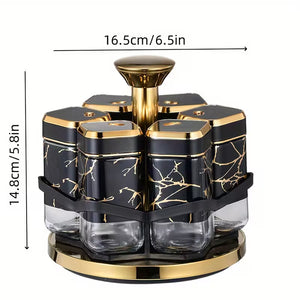 Rotating Spice Carousel Rack – 360° Kitchen Storage Organizer