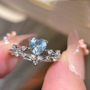 Elegant Silver Heart Zircon Ring | Open-End Adjustable Ring