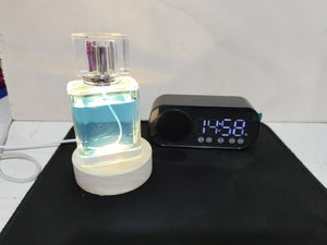 ساعة منبه موسيقية بتقنية بلوتوث، مرآة، راديو FM، ساعة رقمية LED مع منبه مزدوج، غفوة، ساعة طاولة USB، حامل هاتف 