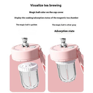 Leakproof Magnetic Glass Tea Cup with Built-in Filter – Water & Tea Separation