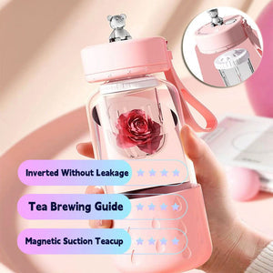 Leakproof Magnetic Glass Tea Cup with Built-in Filter – Water & Tea Separation